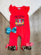 Bowtism Baby Girl Hangin With My Peeps Cheetah Romper with Matching Bow - Bowtism